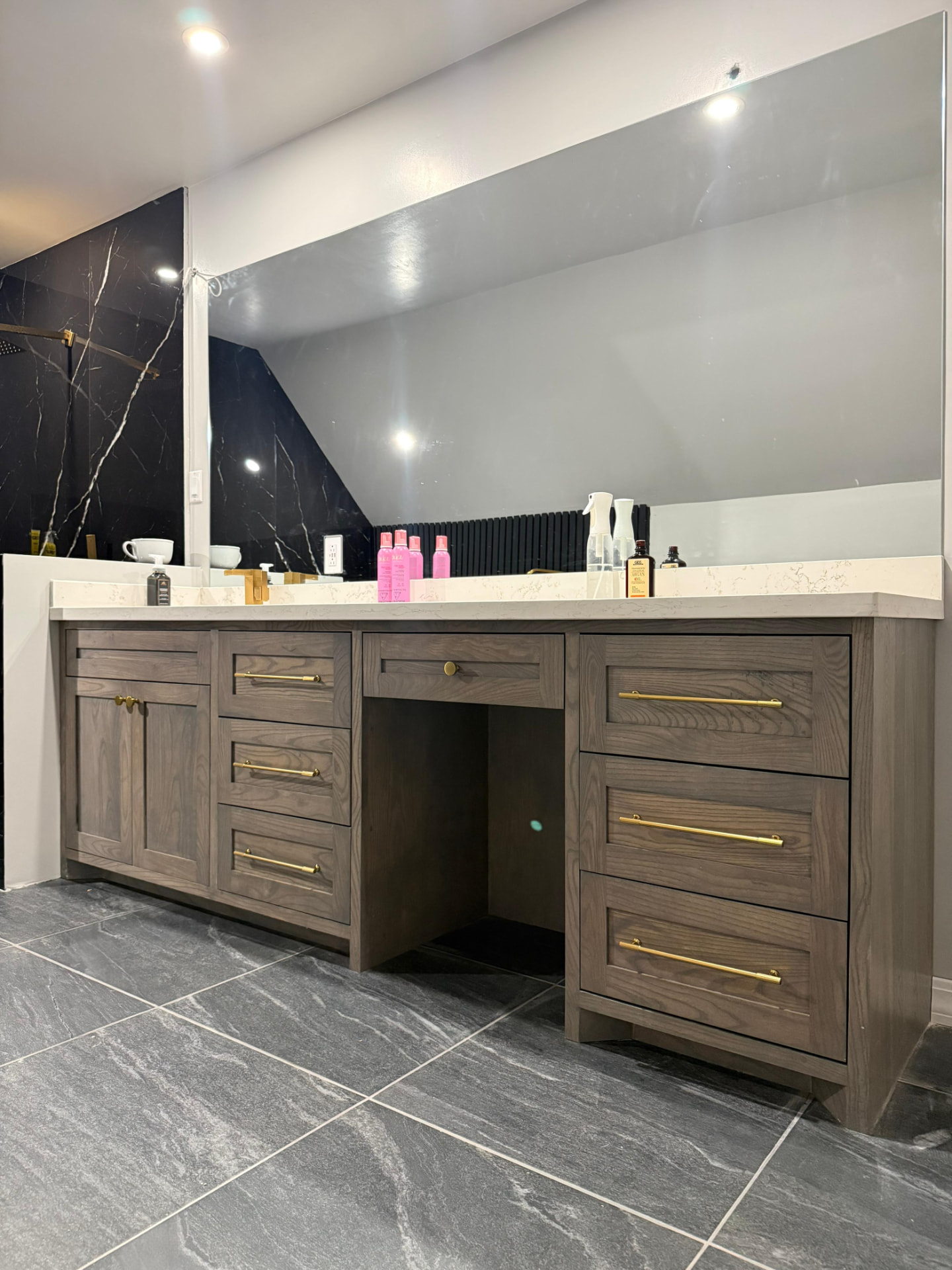 Custom bathroom vanity in wood