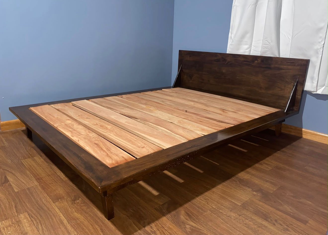 Custom hardwood bed frame